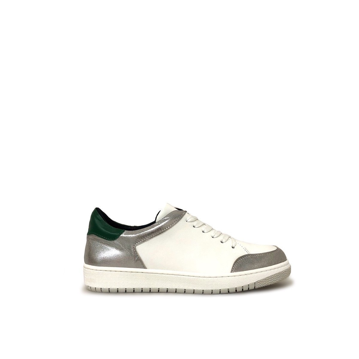 Sneakers bianche acciaio verde