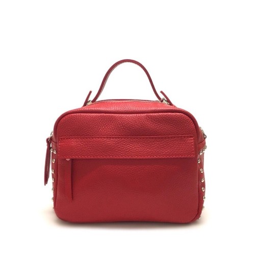 mini bag con borchie rossa