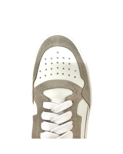 Sneakers suola alta grigio lilla