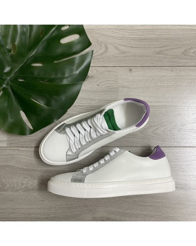 Sneakers bianche verde lavanda