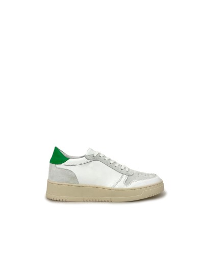 Sneakers stile basket bianco ghiaccio verde
